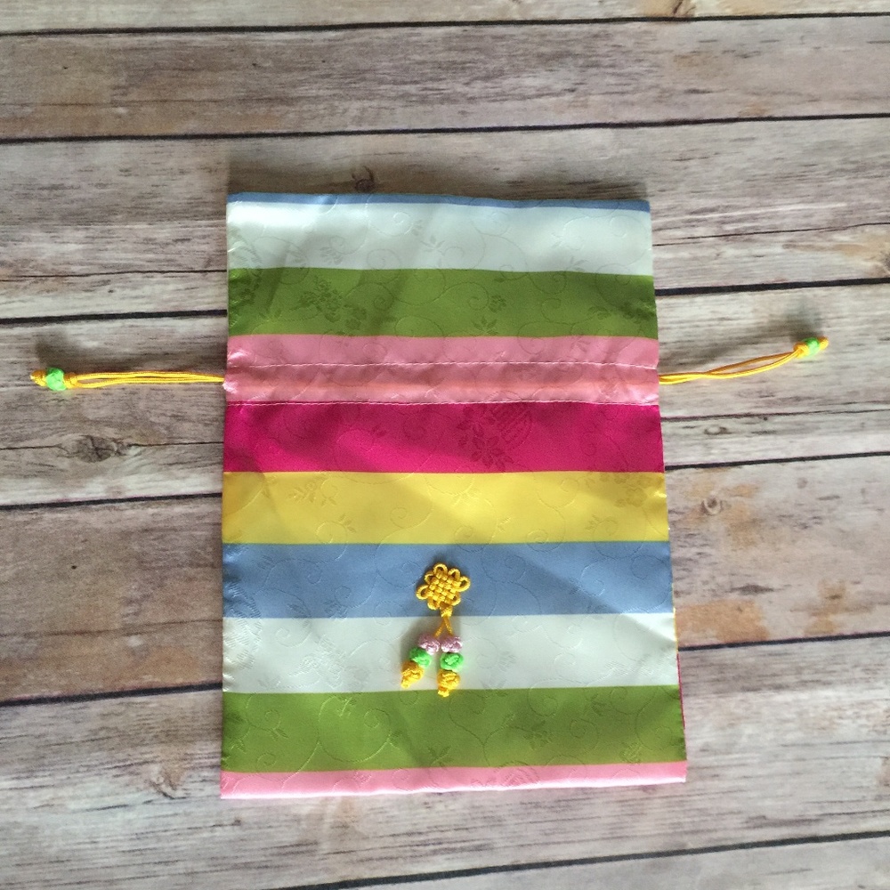Multi Colored Pouch w/Embroidered detail